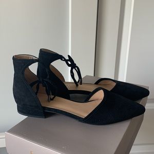 Franco Sarto Black Suede Flats